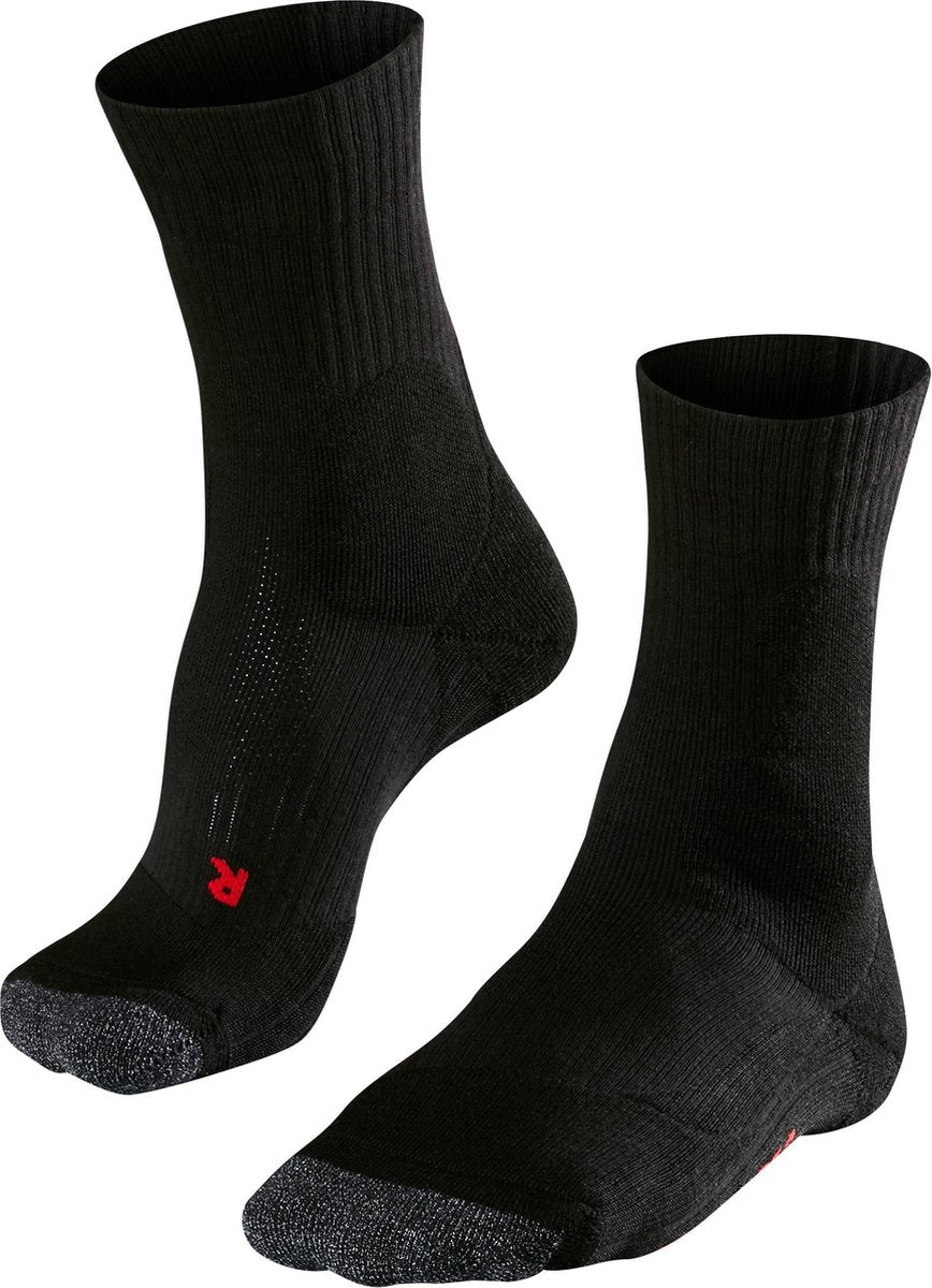 Falke Te2 Anti-Blister Baumwolle Funktionsmaterial Tennissocken Herren Schwarz - Größe 42-43