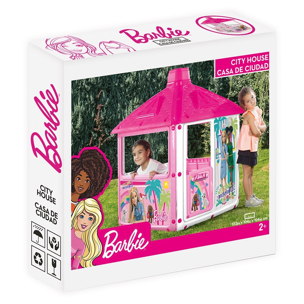 Barbie City Spielhaus 132x104x104 cm rosa weiß