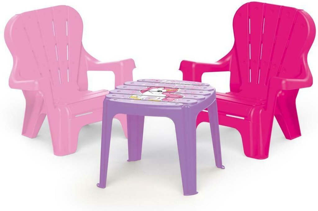 Dolu Einhorn rosa Tisch mit Stühlen