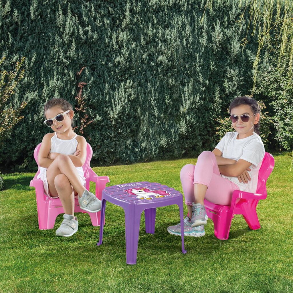 Dolu Einhorn rosa Tisch mit Stühlen