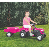 Dolu Dolu Einhorn -Treppentraktor mit Trailer Pink Black