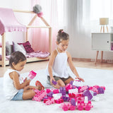 Dolu dolu unicorn jumblocks train with 50 blocks of pink