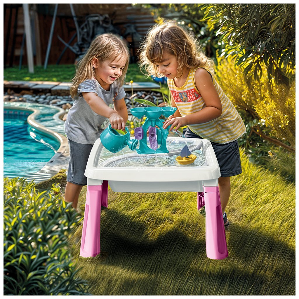 Dolu Sandwassertisch + Zubehör rosa weiß