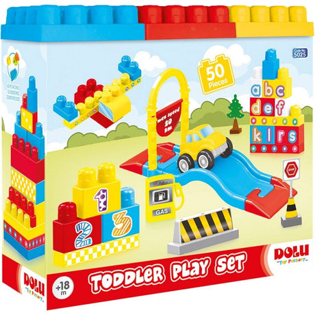 Dolu Blocks Spielset Fahrbahn 50-teilig