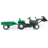 Dolu Dolu Pedaal Trekker Graafmachine + Aanhanger Groen