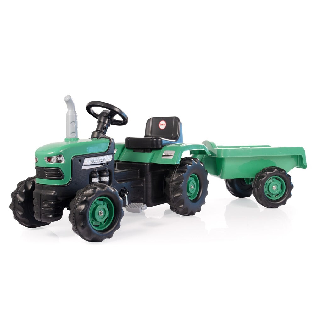Dolu -Pedaltraktor mit Anhängergrün