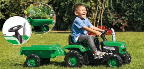Dolu Trettraktor mit Anhängerhupe grün schwarz