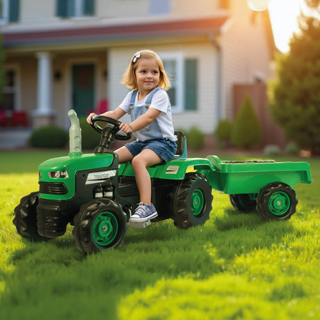 Dolu Trettraktor mit Anhängerhupe grün schwarz