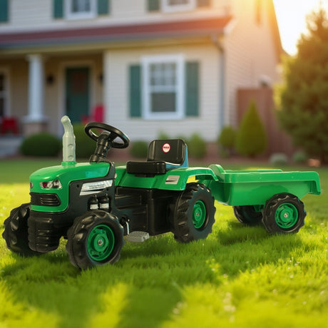 Dolu Trettraktor mit Anhängerhupe grün schwarz