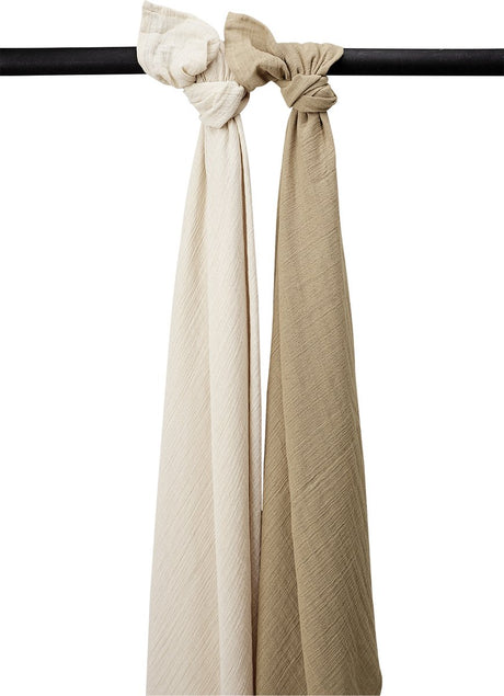 Meyco Baby-Uni-Wickeltuch – 2er-Pack – vorgewaschen, hydrophil – weicher Sand-Taupe – 120 x 120 cm