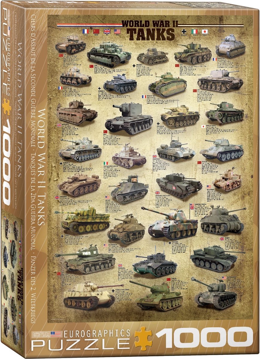 Eurographics – Panzer des Zweiten Weltkriegs [Panzer des Zweiten Weltkriegs] – 1000 Teile 48 × 68 cm (B × H) – Puzzle