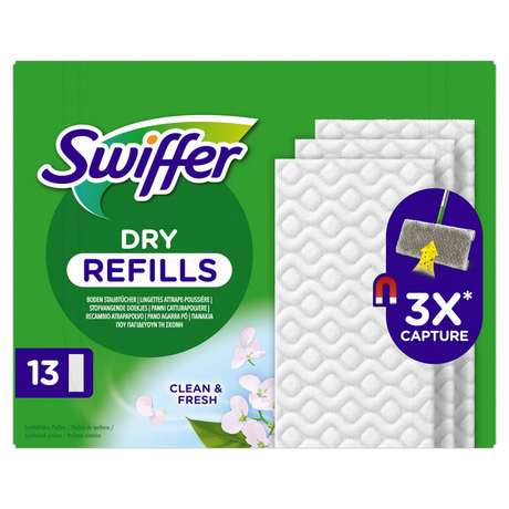 Swiffer Dry Fresh Nachfüll-Bodenwischtücher, Box mit 13 Stück