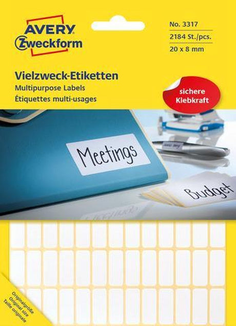 Avery Etiketten Zweckform 18 x 12 mm Papier weiß 2184 Stück