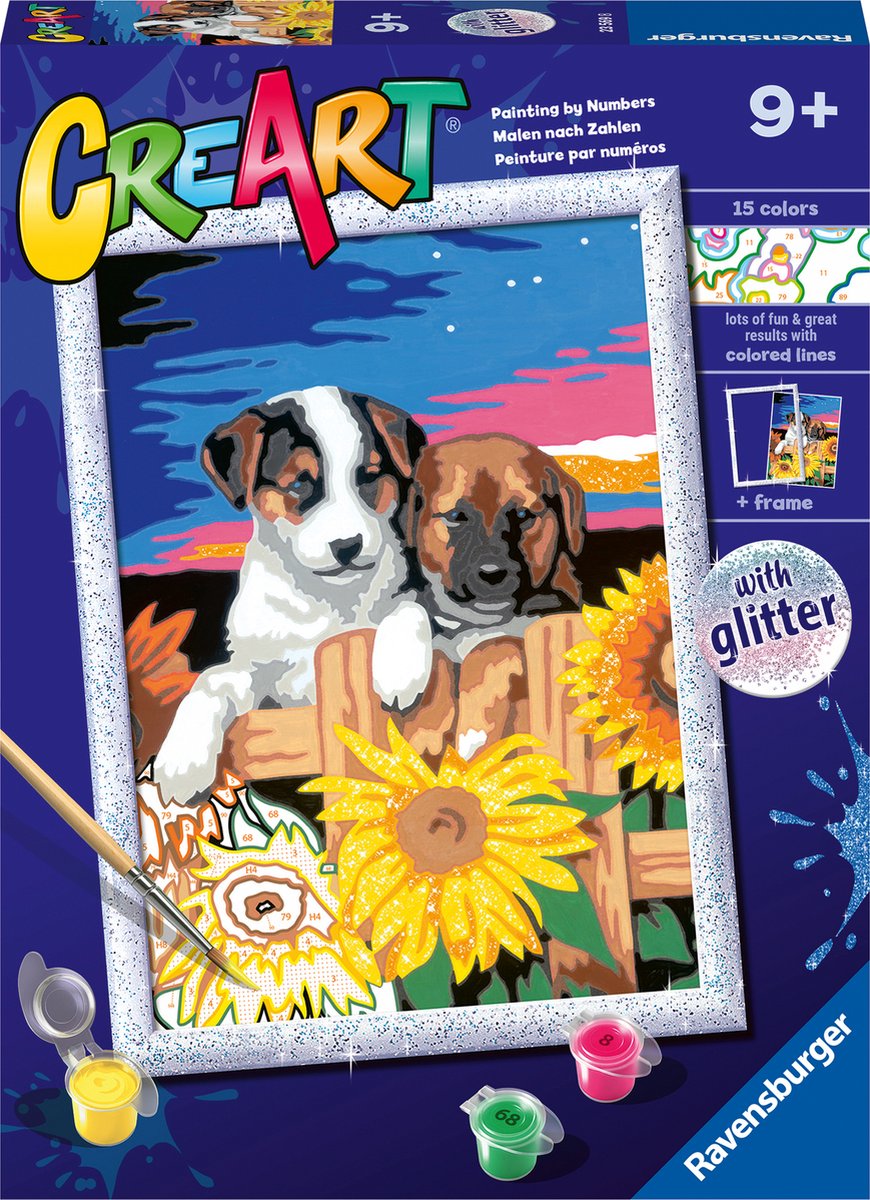 Ravensburger Kreart Gemälde bei Number - Sunset Dogs
