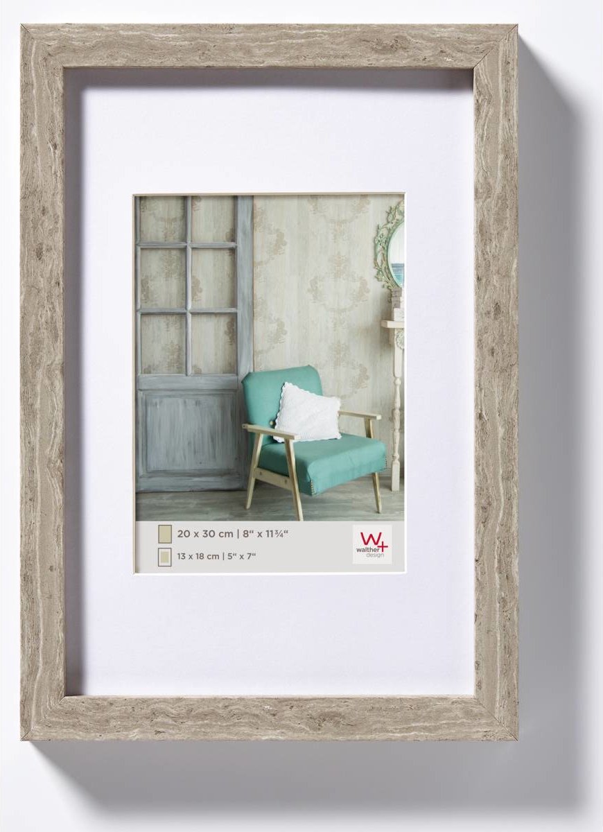 Walther Stockholm - MDF-Holzrahmen - Fotogröße 15x20 cm - Grau