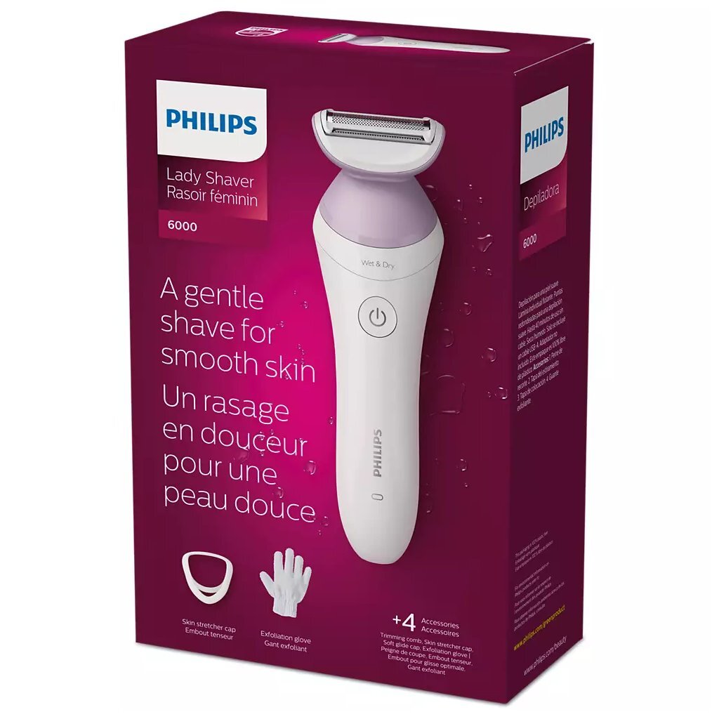 Philips BRL136 00 Lady Shaver Serie 6000 Rasierer weiß lila