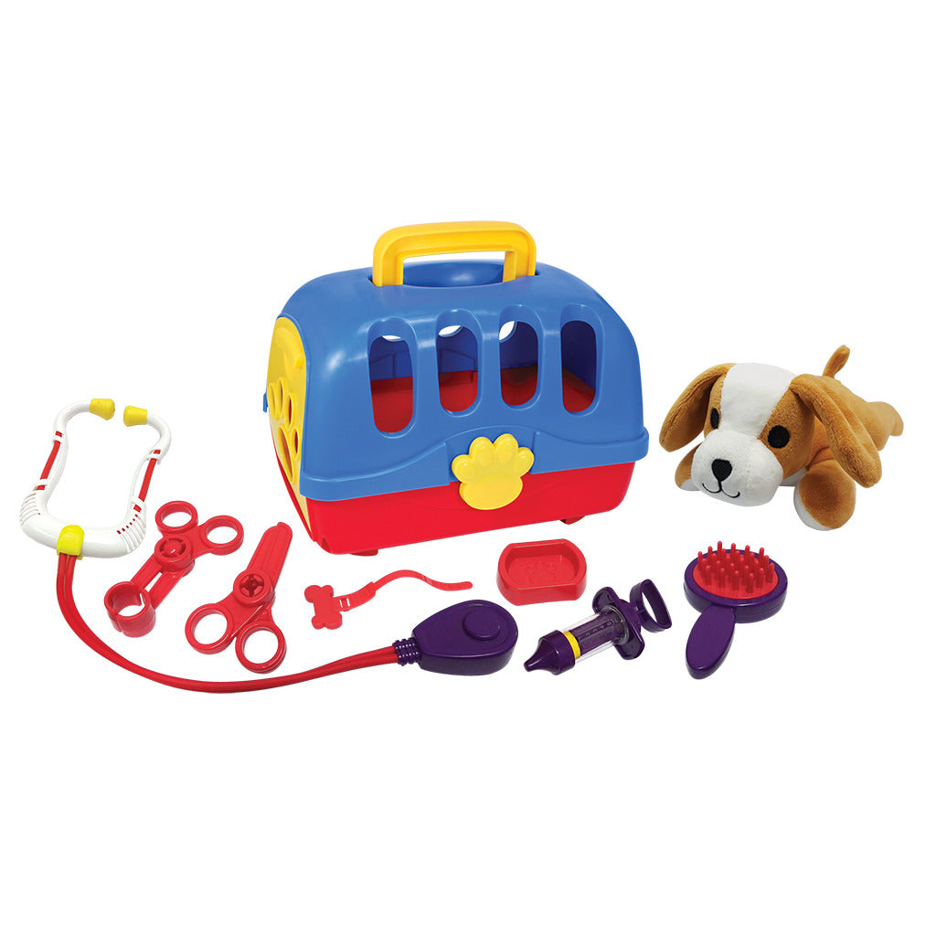 Basic Tierarztkoffer mit 10-teiligem Hundekuscheltier