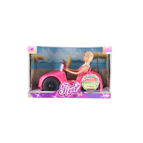 Fleur-Puppe mit Auto rosa