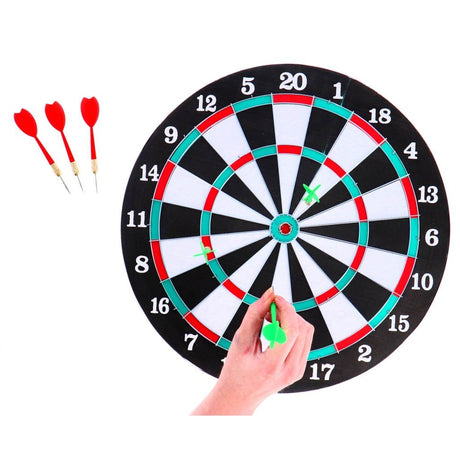 Dartscheibe anderer Marken zweiseitig + 6 Pfeile 37 cm
