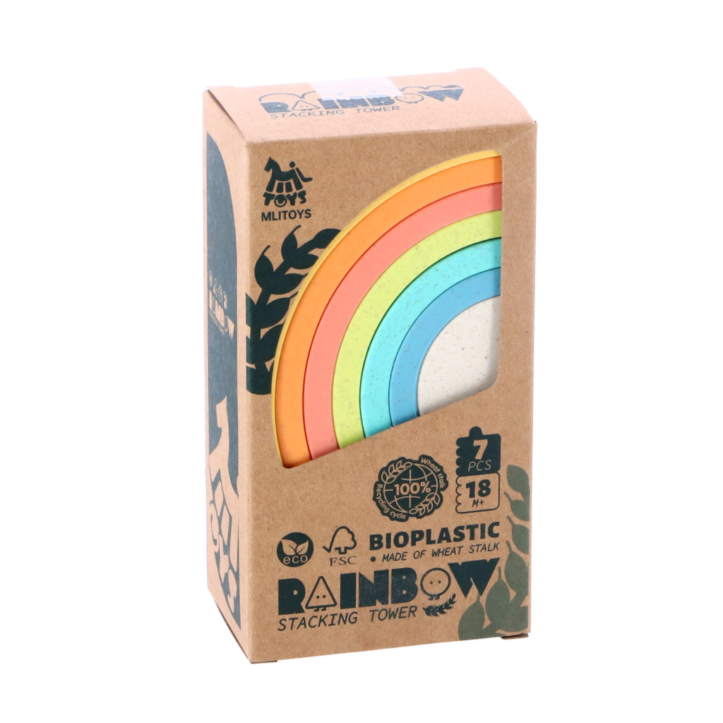 Jipy mlitoys Biokunststoff-Stapelregenbogen 7-teilig