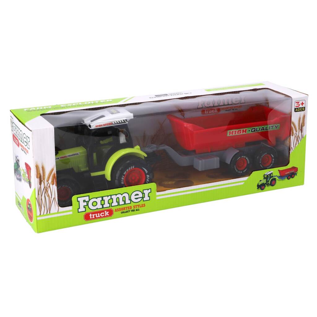 Andere Marken Traktor mit Anhänger 45 cm grün rot