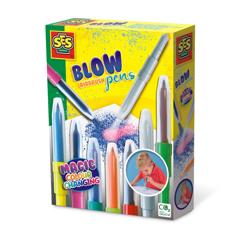 Ses creative – Airbrush-Blasstifte – magischer Farbwechsel – zweifarbige Blasstifte – leicht waschbar – mit Farbwechsel-Blasstift