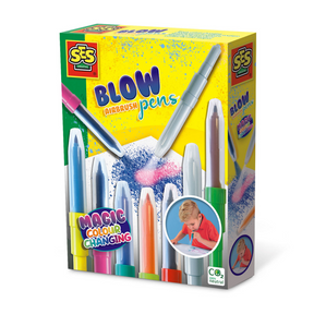 Ses creative – Airbrush-Blasstifte – magischer Farbwechsel – zweifarbige Blasstifte – leicht waschbar – mit Farbwechsel-Blasstift
