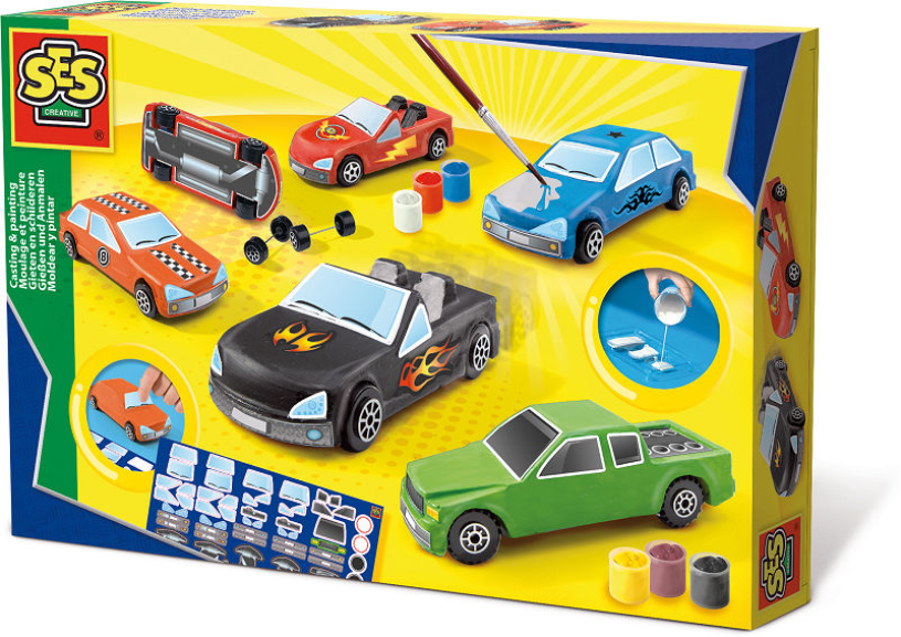 Ses kreatives Formen und Malen – Autos – Kinderspielzeug – Basteln für Jungen – Autospielzeug – ab 5 Jahren