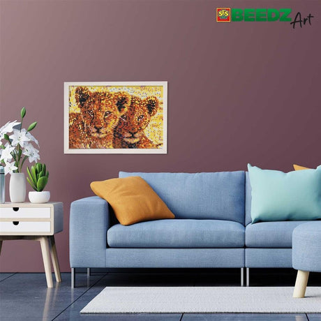 Ses Creative Beedz Art Bügelperlen Löwenbabys 30x45,5 cm 7000 Stück