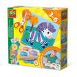 Ses Creative Ses – Tonformen ausschneiden – 3 Tonfarben (3 x 40 g) – mit sicherer Kinderschere und wiederverwendbaren Tonkarten – glutenfrei