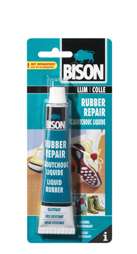 Bison Gummi-Reparaturtube 50 ml, Reparaturpaste, schützend, wasserfest, stark, dauerflexibel, temperaturbeständig von - 40°C bis + 120°C, einfache Anwendung