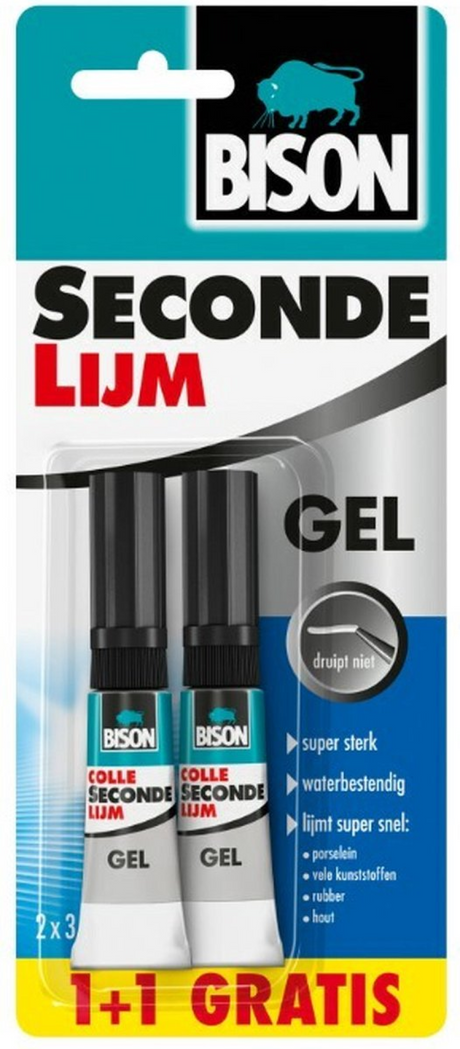 Bison 1070683 – Sekundenkleber-Gel 3 g a2 nl tropffreier Sekundenkleber | 1 Stk