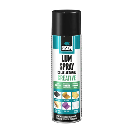 Bison Klebespray kreativ 200 ml, zum Kleben und Lösen verschiedener Materialien auf unterschiedlichen Untergründen, Klebeschicht auf z.B. Fotopostern ohne Kleberückstände zu hinterlassen