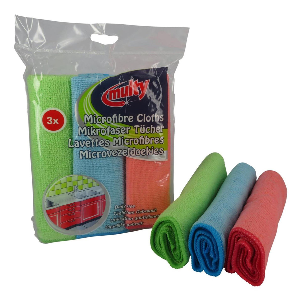 Multy Mikrofasertücher 35x35cm 3er Pack