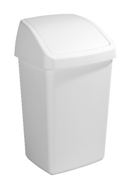 Sunware - Delta Abfalleimer mit Schwingdeckel 50l weiß - 39,5 x 34,5 x 66,5 cm