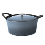Cuisinox Volcan Gusseisen-Bratpfanne 24 cm 3,4 l Denimblau emailliert