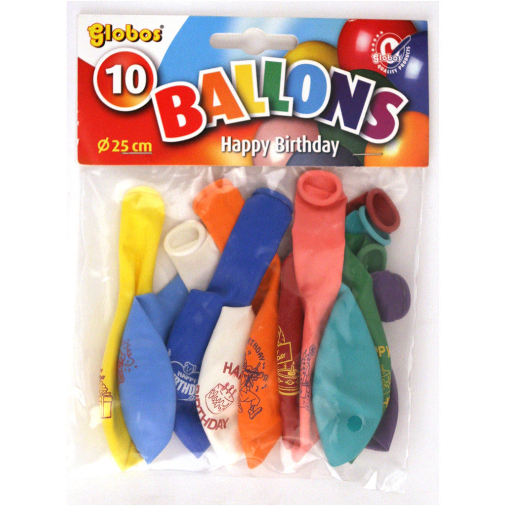 Globos Happy Birthday Balloons 10 pieces