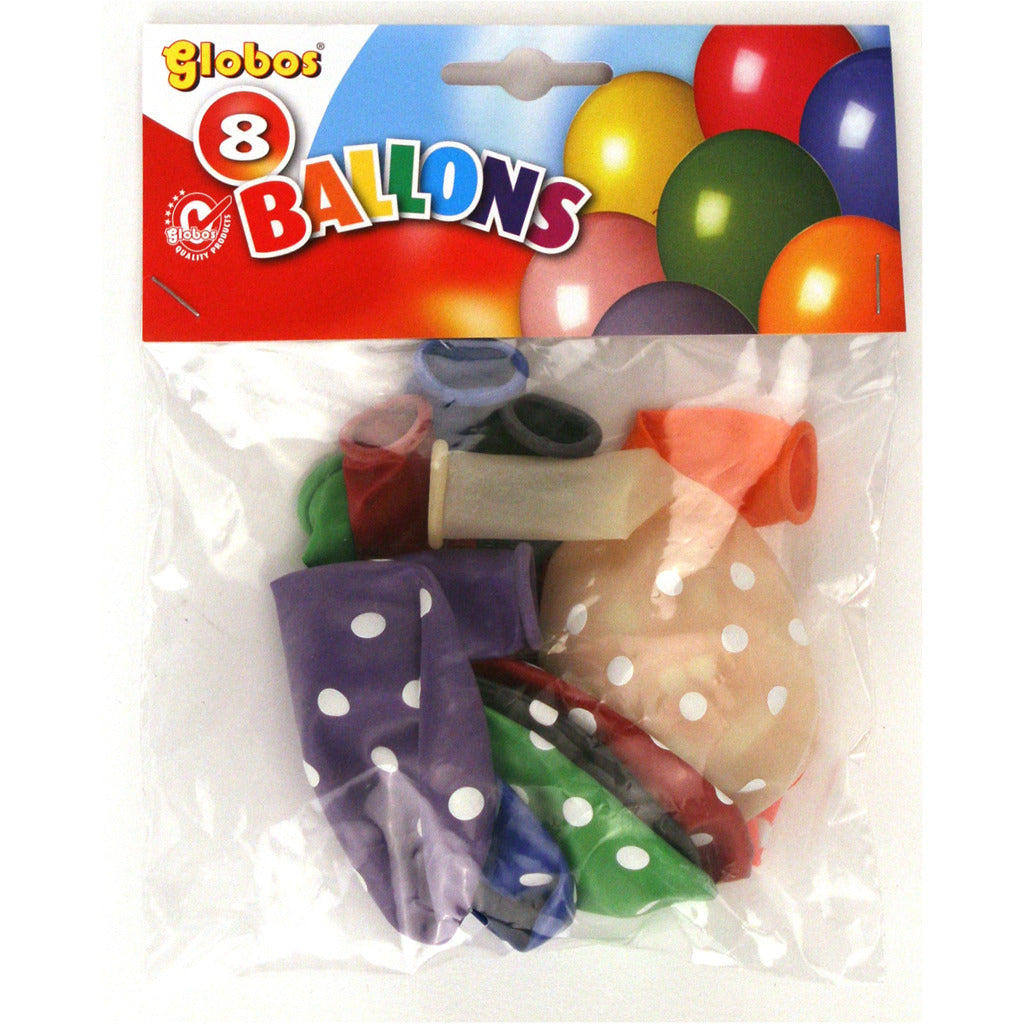 Globos Ballon mit Punkten 8 Stück