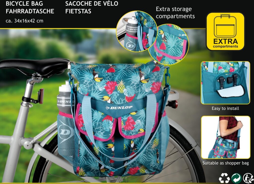 Nahrbtnik Dunlop Bicycle Bag 2in11 20litrski tropski tisk