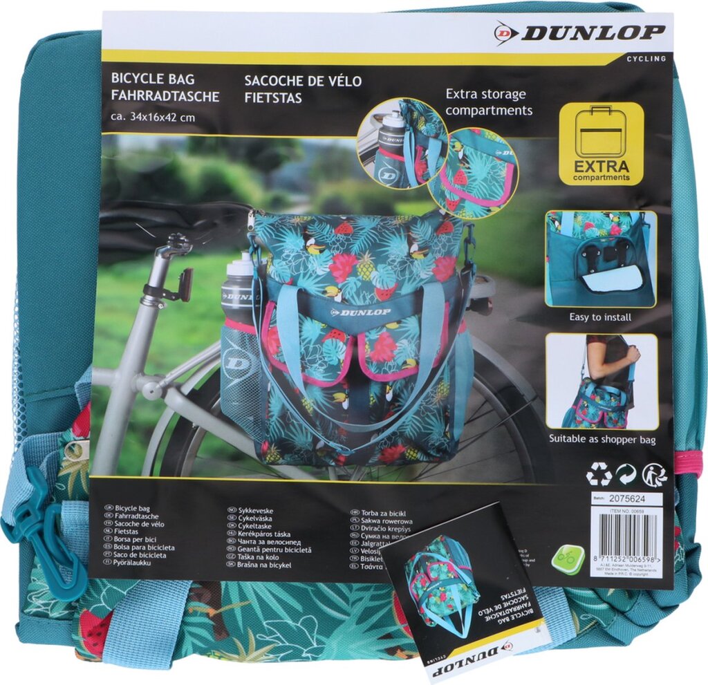 Dunlop Cykelväska ryggsäck 2in1 20Liter Content Tropical Print