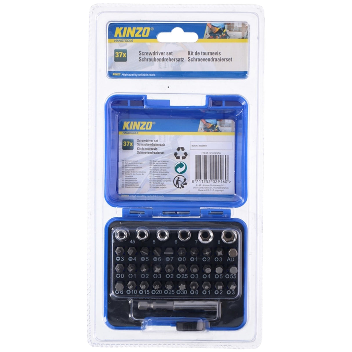Kinzo Bit-Steckschlüsselsatz 37-teilig
