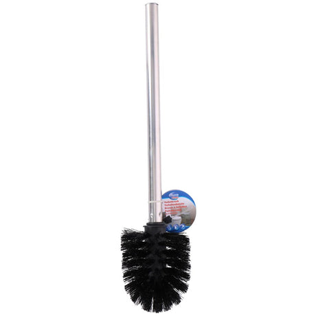 Toilettenbürste aus Edelstahl, 35 cm, schwarze Bürste