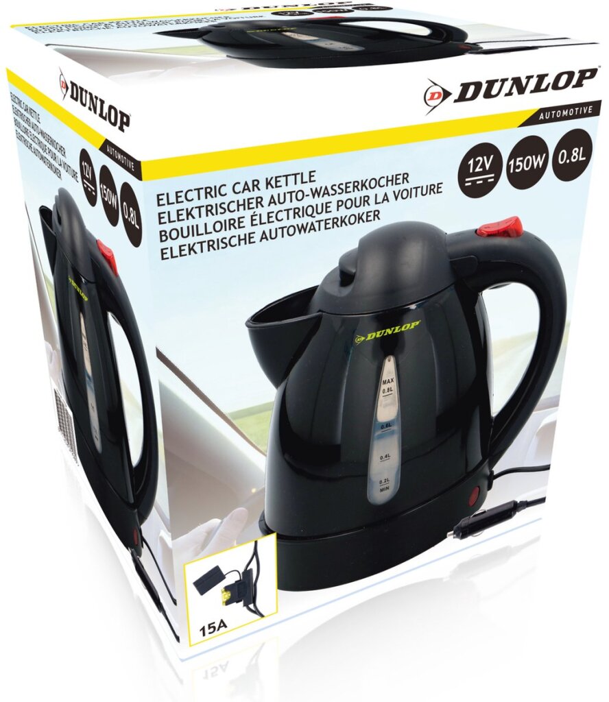 Dunlop Camping Kettle Black 12V plug