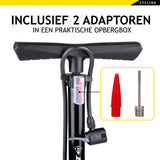 Dunlop fietspomp met drukmeter dubbel ventiel hollands ventiel frans ventiel autoventiel