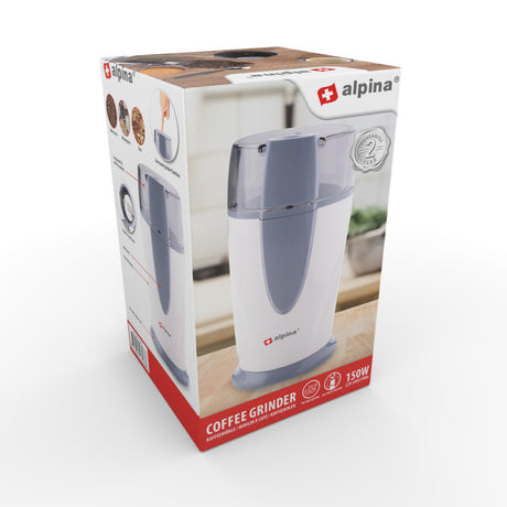 Alpina elektrische Kaffeemühle 150 W weißgrau