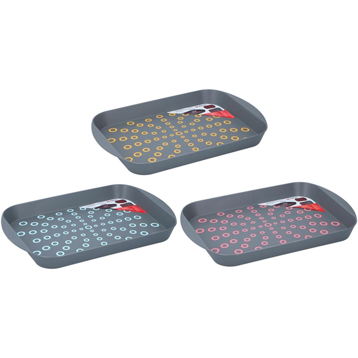 Anti-Rutsch-Tablett 29,5 x 44 x 4,5 cm, 3-fach sortiert