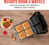 Alpina Waffleijzer Brukselle Waffles Non -Stick Coating 4 Waffles 1200 W