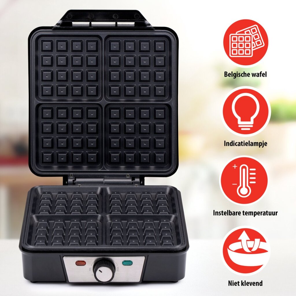 Alpina Waffleijzer Bruxelles Waffles non-bâton revêtement 4 Waffles 1200W