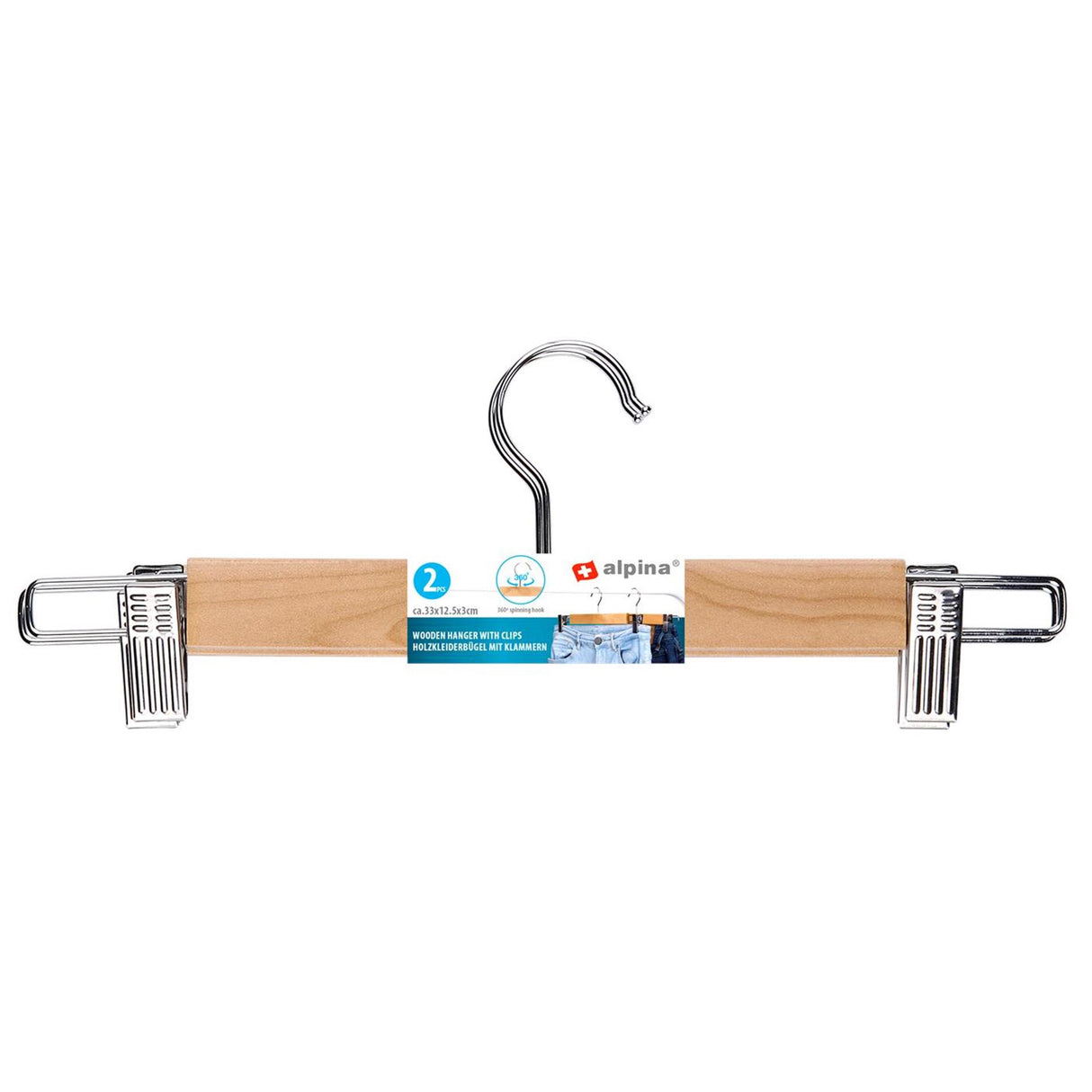 Alpina set van 3 broekhangers - hout