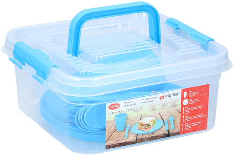 Alpina 4-Personen-Picknick-Set in Kunststoff-Mitnahmebox